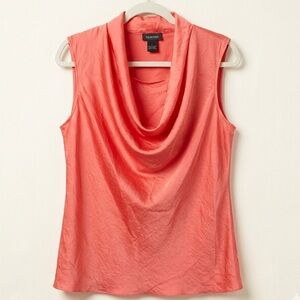 Spense Coral Sleeveless Cowl Neck Blouse Size L